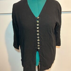 Stylish Black Button-Down Women's Shirt